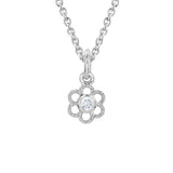 White Topaz Flower Necklace