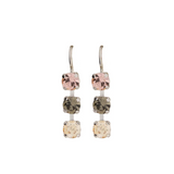 Mariana Silver Tone Earrings in Black Diamond, Golden Shadow & Vintage Rose