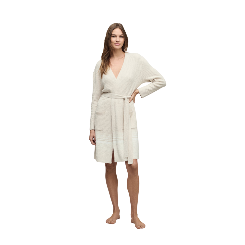 Cozy Chic Lite Variegated Stripe Ribbed Robe