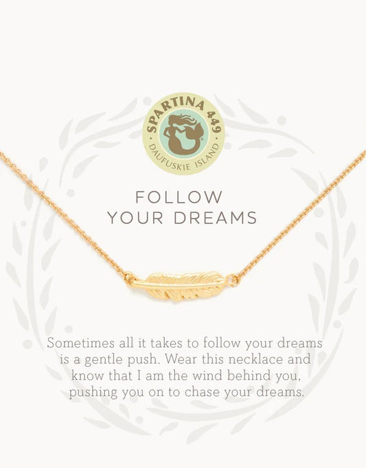 Sea La Vie 16" Follow Your Dreams/Feather Necklace