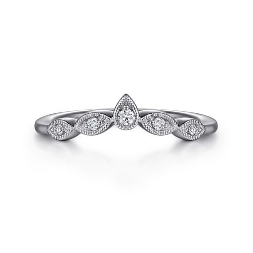 Vintage Inspired Curved Diamond Anniversary Band