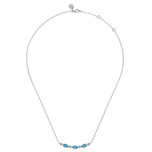 Blue Topaz Bar Necklace
