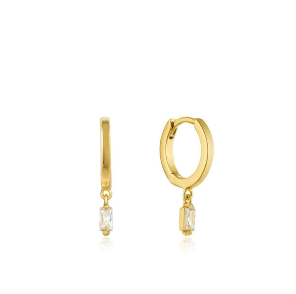 Sterling Silver - Gold Plate Glow Getter Huggie Hoop Earrings - Ania Haie