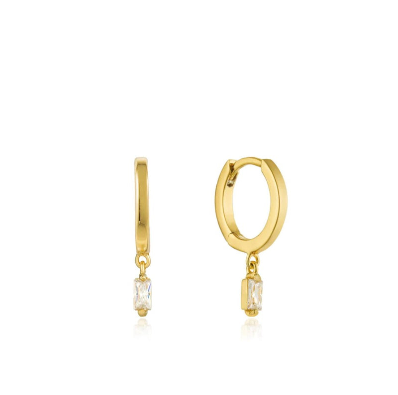 Sterling Silver - Gold Plate Glow Getter Huggie Hoop Earrings - Ania Haie