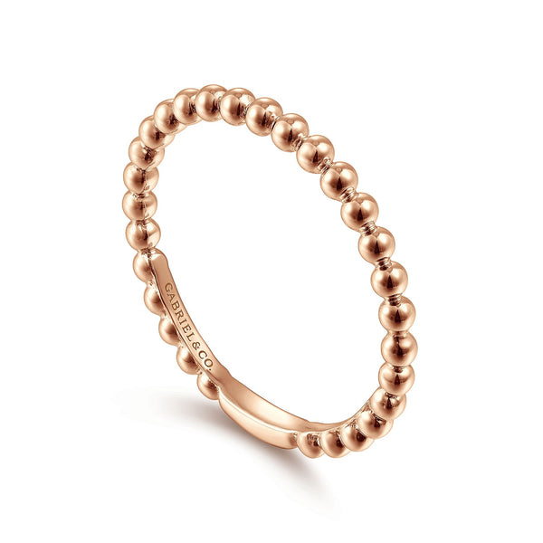 14K Rose Bujukan Beaded Stackable Ring