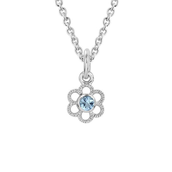 Aquamarine Flower Necklace