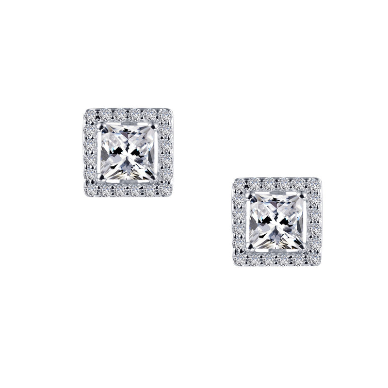 Halo Square Stud Earrings