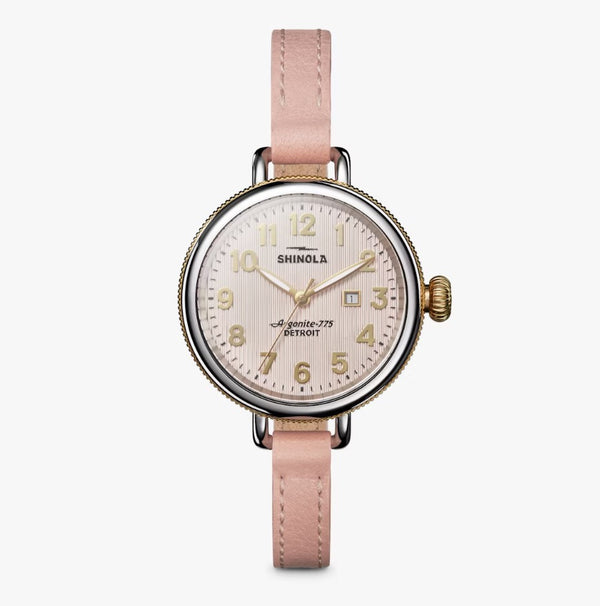 34mm Birdy Watch With Light Pink Dial & Rose Leather Watch Strap