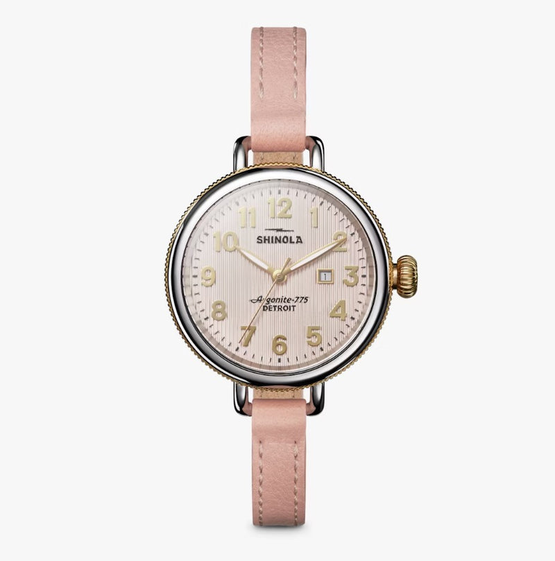 34mm Birdy Watch With Light Pink Dial & Rose Leather Watch Strap