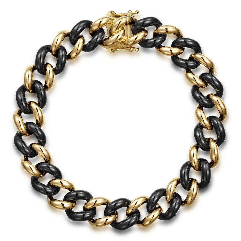 Black Ceramic Cuban Link Bracelet