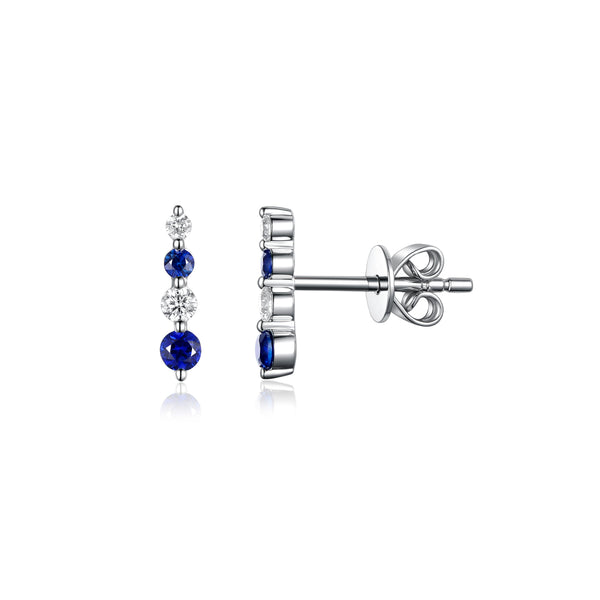 Sapphire &  Diamond Stud Earrings