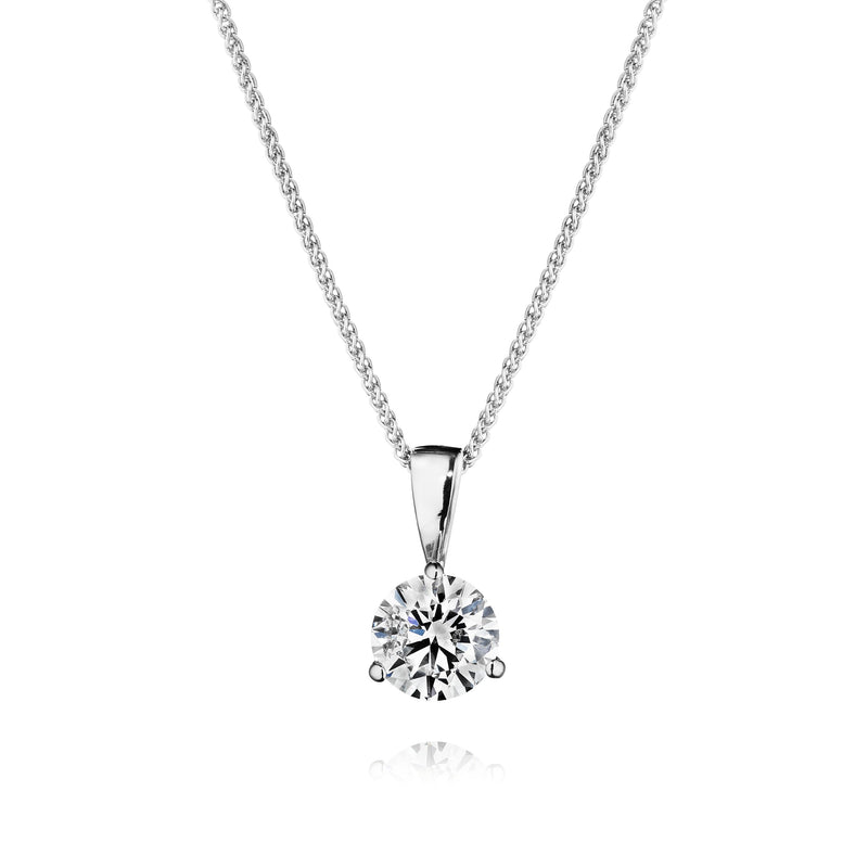 14kt White Gold Lab Grown Diamond Solitaire Necklace 0.50ctw