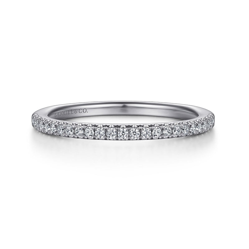 14K White Gold Diamond Band