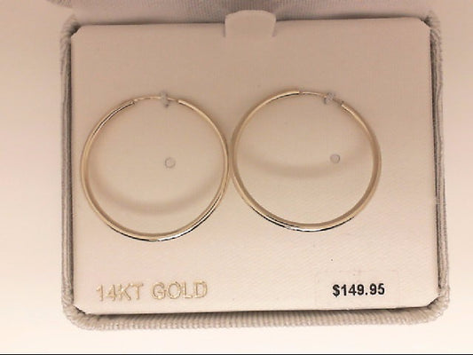 14K RND THIN HOOP EARRINGS