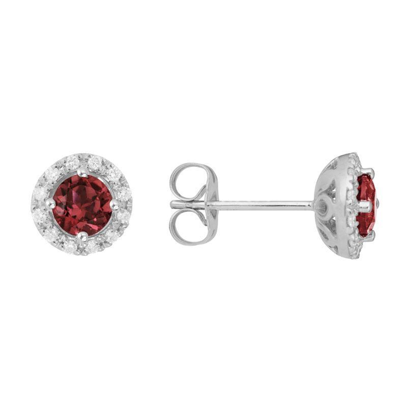 Artistry Limited 14K White Gold Ruby/Diamond Earrings