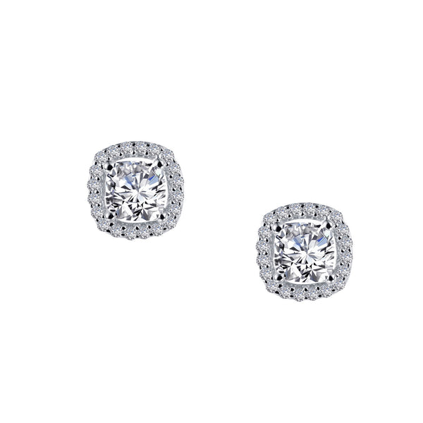 Cushion Halo Stud Earrings