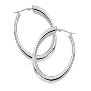 Sterling Silver Medium Oval Hoop Earring