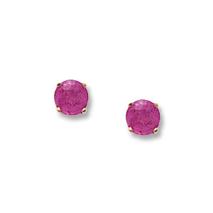 14K Pink Tourmaline Stud Earrings