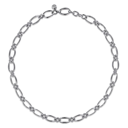 Oval Chain Link Necklace with Bujukan Connectors