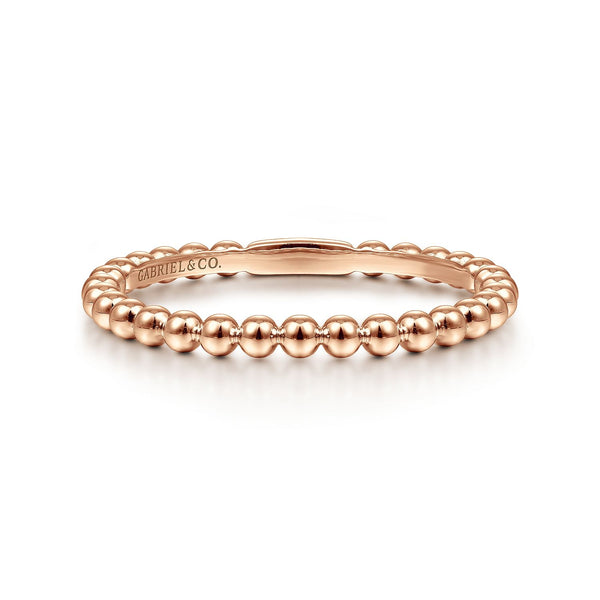 14K Rose Bujukan Beaded Stackable Ring