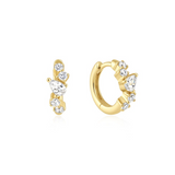 Teardrop Zig-Zag Huggie Hoop Earrings