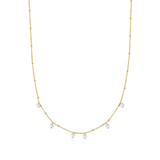 Alternating Pearl & Bead Station Necklace