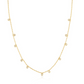 Gold Bezel-Set Droplet Station Necklace