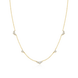 Gold Cluster & Single Station Necklace
