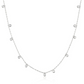 Silver Bezel-Set Droplet Station Necklace