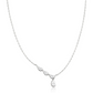 Silver Half-Bezel Angled & Dangle Teardrop Necklace