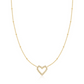 Gold Bezel-Set Round Open Heart Necklace