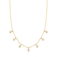 Gold Graduated Bezel Round Drop Station Necklace
