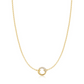 Gold Half Pavé & Polish Hoop Necklace