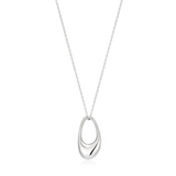 Silver Hollow Organic Pebble Necklace
