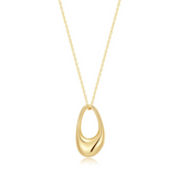 Gold Hollow Organic Pebble Necklace