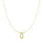 Gold Sparkling Oval Hoop Pendant Necklace