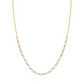 Gold Half-Bezel Oval Half-Tennis Necklace