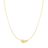 Gold Curved Teardrop Necklace