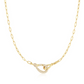 Gold Interlocked Pavé & Polished Knot Necklace