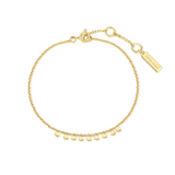 Gold Dangling Disc Bracelet