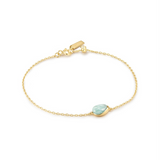 Gold Bezel Amazonite Pebble Bracelet