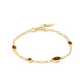 Gold Bezel Tiger’s Eye Pebble Station Bracelet