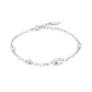 Silver Bezel Pebble Station Bracelet