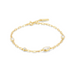 Gold Bezel Pebble Station Bracelet