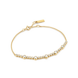 Gold Alternating Bezel-Set Bracelet
