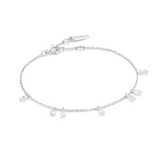 Silver Ethereal Teardrop Dangle Station Bracelet