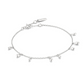 Silver Polished Teardrop Dangle Station Bracelet