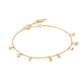 Gold Polished Teardrop Dangle Station Bracelet