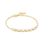 Gold Half-Bezel Oval Half-Tennis Bracelet