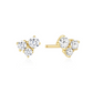 Gold Graduated Trinity Stud Earrings